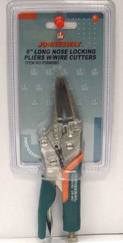 P36M06C Зажим ручной с фиксацией, прорезиненными рукоятками и удлиненными губками, 160 мм, 0-50 мм