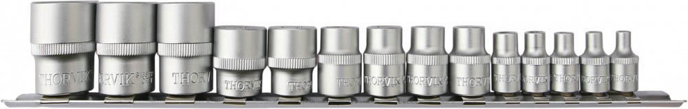 Набор головок торцевых 1/4", 3/8", 1/2"DR на держателе, внешний TORX®, E4-E24, 14 предме