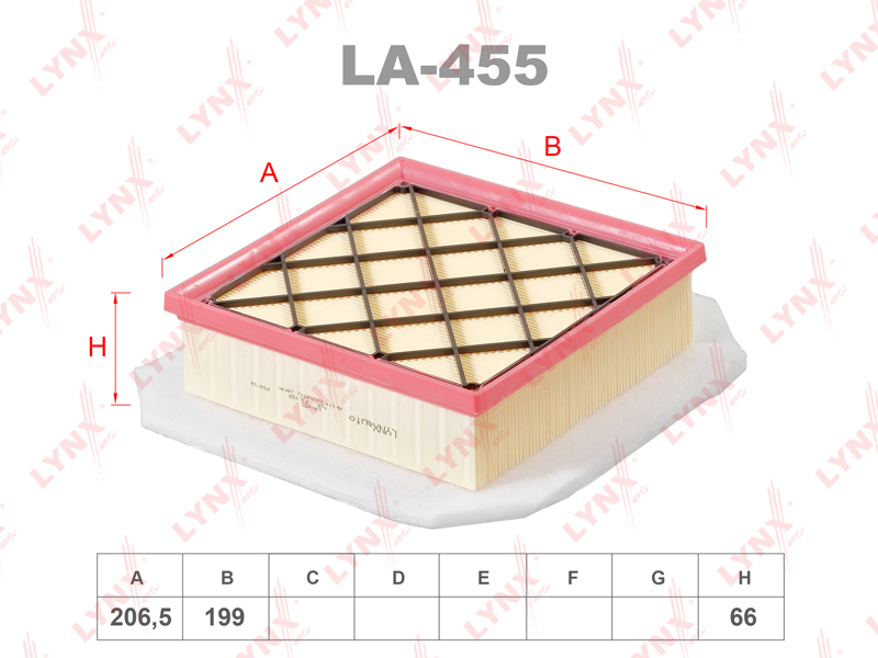 LA-455 Фильтр воздушный LYNXauto